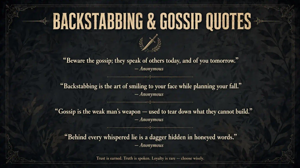 Backstabbing and Gossip Quotes